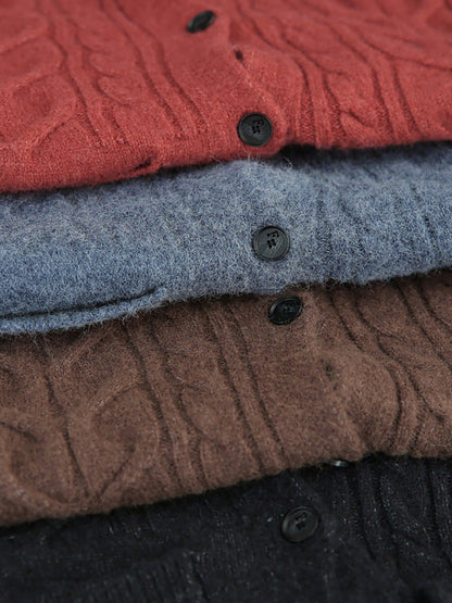 - Knitted Irregular Hem Breasted Cardigans Sweater