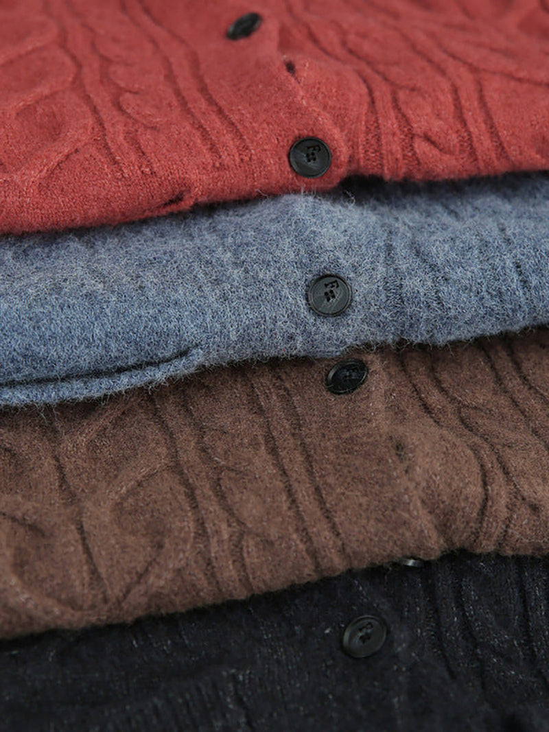 - Knitted Irregular Hem Breasted Cardigans Sweater