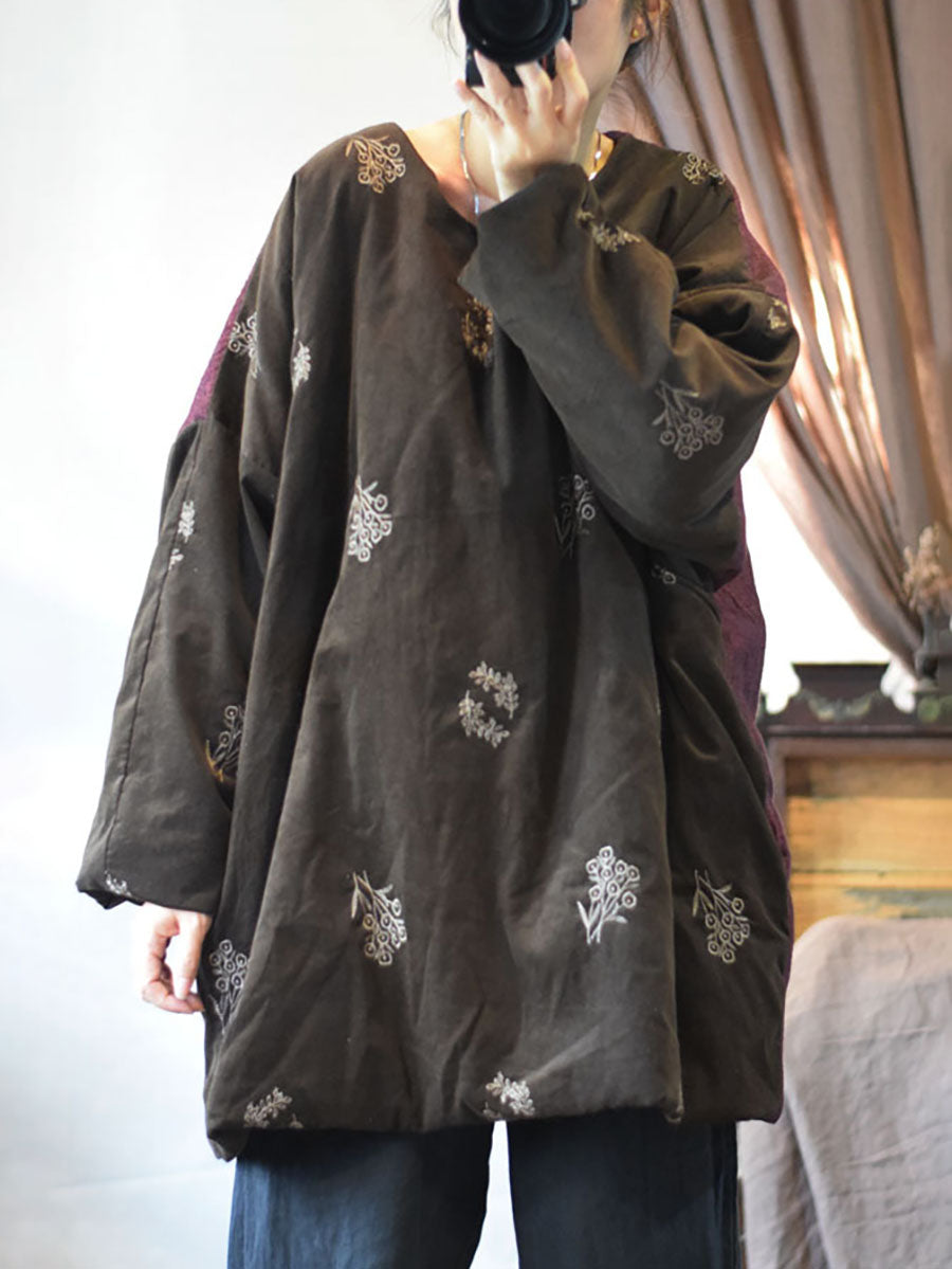 Chinese Style Embroidery Ab Side Coat