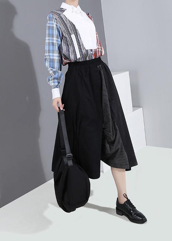 Winter Cotton Pants High Waist Patchwork Asymmetric Skirts