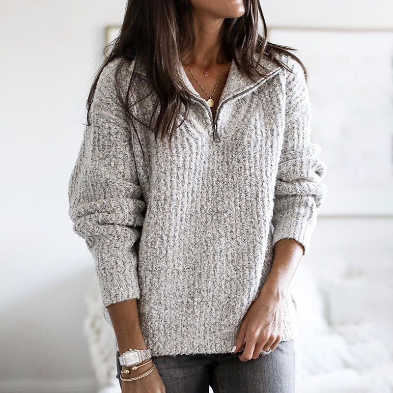 Vintage Zip Pullover Long Sleeve Sweater artswardrobe