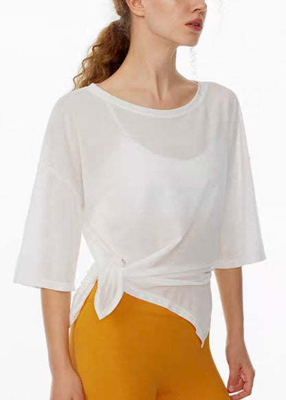 Art White O-neck Summer Yoga Tank Tops
