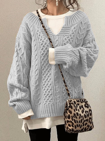Sweaters Hemp Pattern Knitted Sweater