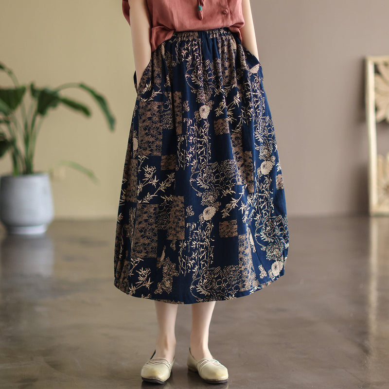 Cozy A-line Cotton Skirt