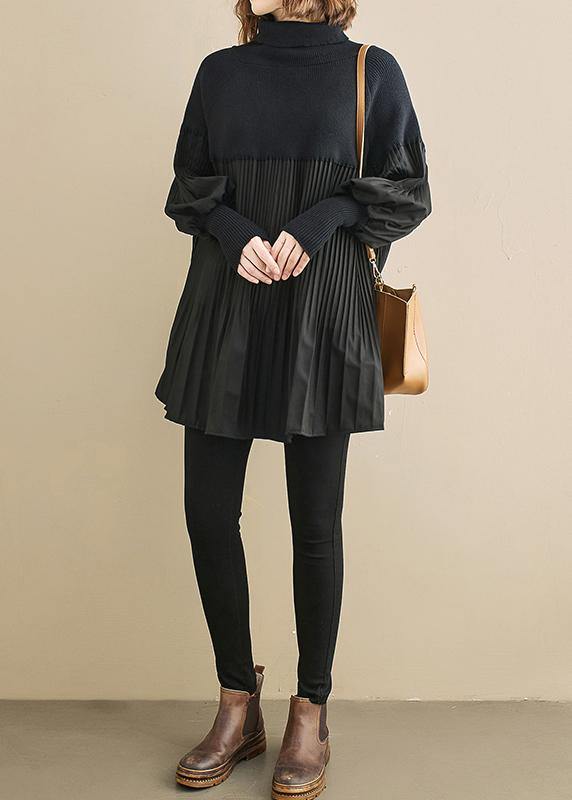 Black Clothes for High Neck Cinched Oversized Shirts