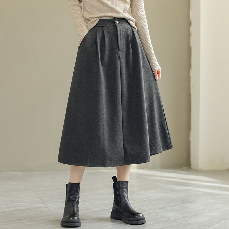 Autumn Woolen Loose Skirt
