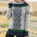 Women's Celtic Classic Knotted Contrast Jacquard Sweater artswardrobe