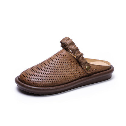 Summer Hollow Leather Sandals/slippers
