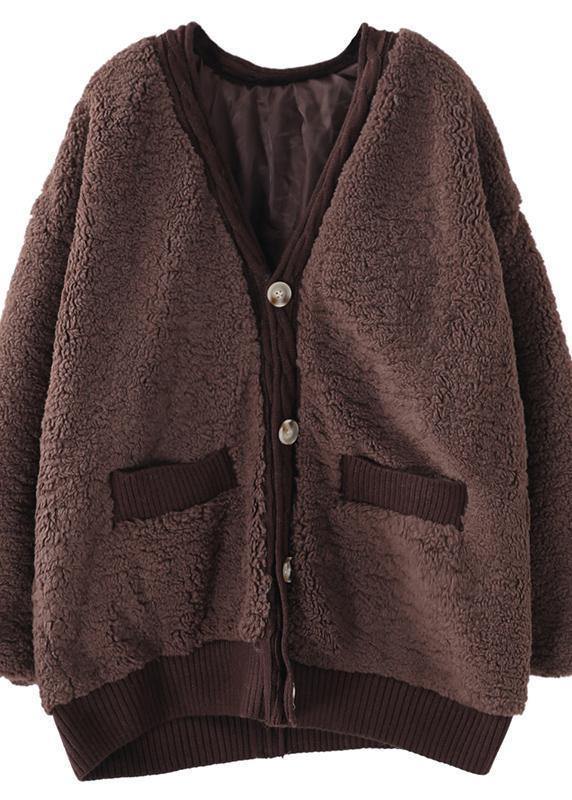 Warm Chocolate Parkas Winter Winter Coats V Neck Jacket