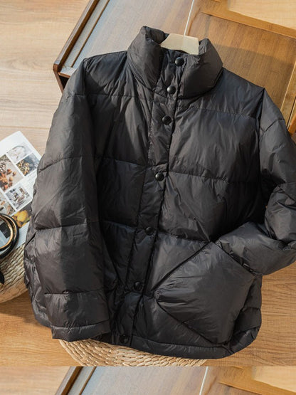 Lightweight and Loose Literary Short Version Down Jacket Coat