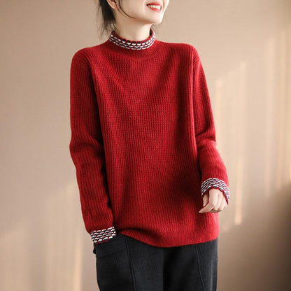 Autumn Loose Cotton Knitted Sweater