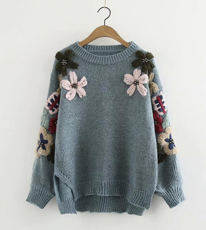 Flowers Long Sleeve Sweater 044