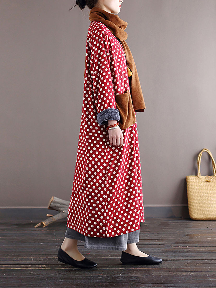 Dot Pocket Loose Thick Dress