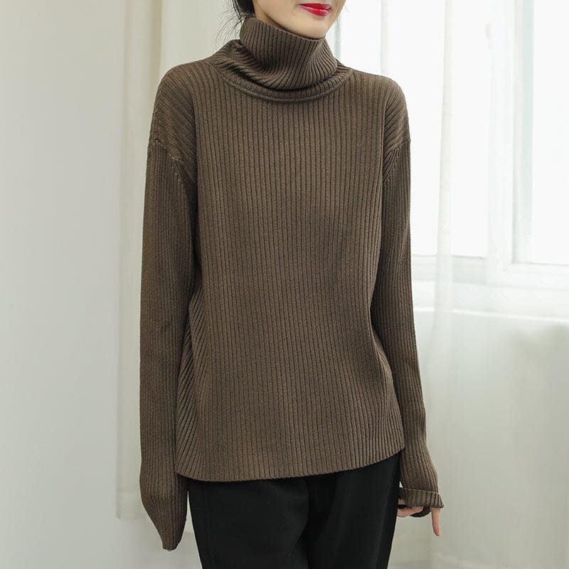 Stripe Knitted Turtleneck Winter Sweater