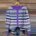 Vintage Icelandic Geometric Knit Thermal Sweater artswardrobe