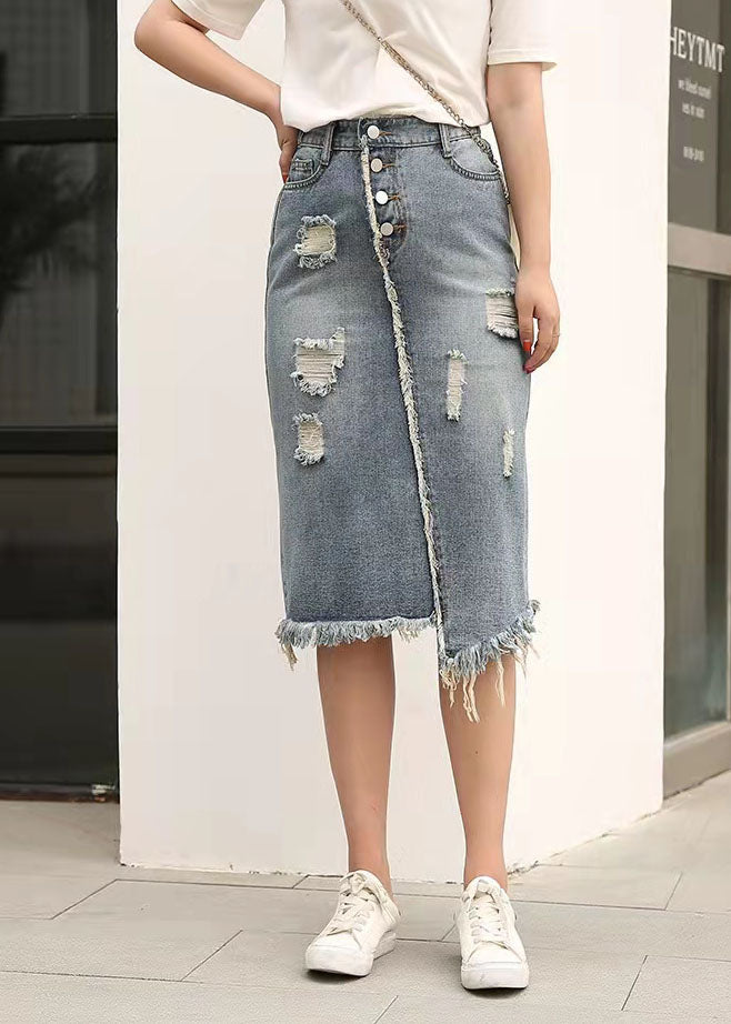 Retro Large Elastic Waist New Denim Skirt