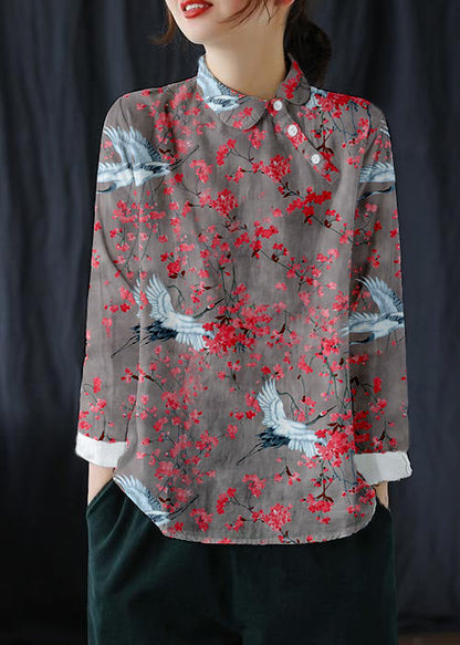 White Clothes Lapel Button Down Spring Blouses