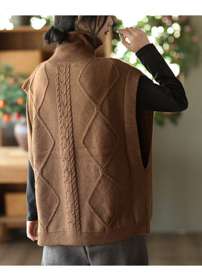 Twist Knit Turtleneck Vest