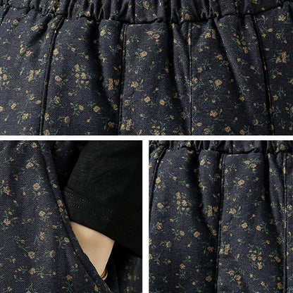 Winter Retro Loose Cotton Linen Skirt