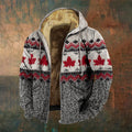 Men's Vintage Canada Maple Leaf Print Casual Zipper Jacket elevenforest