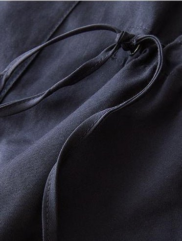 Natural Fabric Double-breasted Minimalist Style Coat With Pockets in One-size