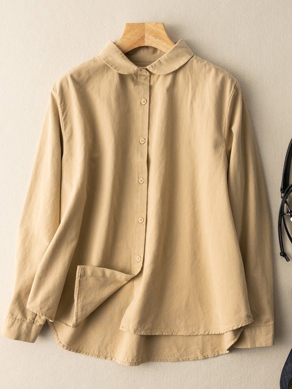 100% Natural Fabric Classic Long-sleeve Button-down Shirt