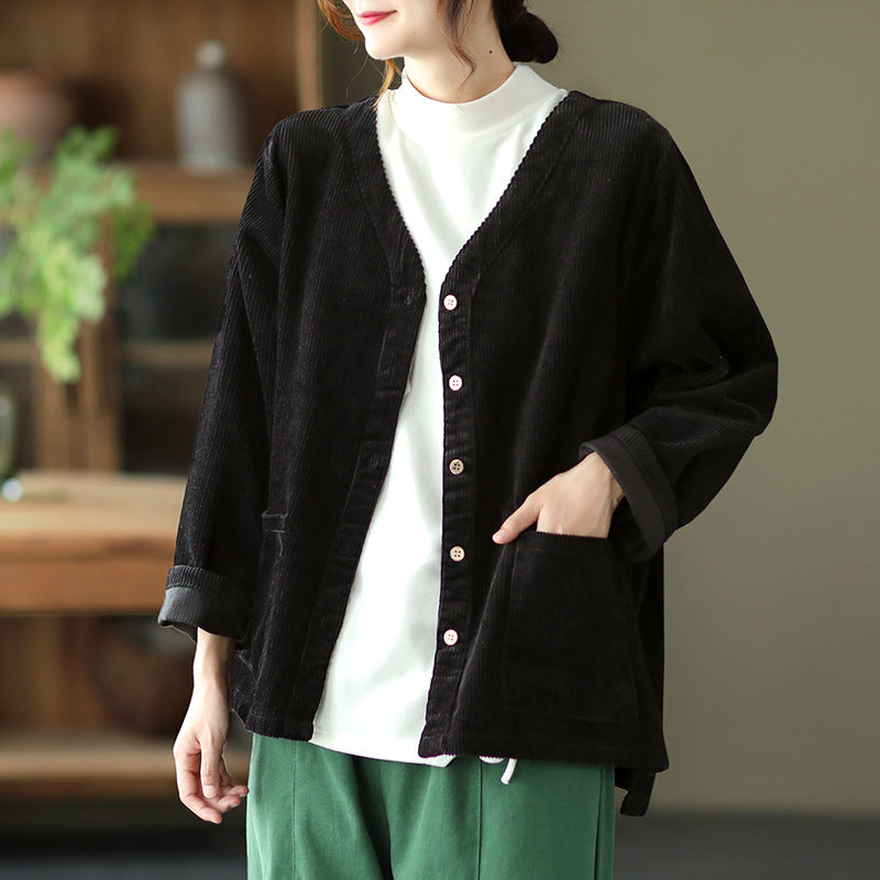 New Style Retro Literary Corduroy Jacket