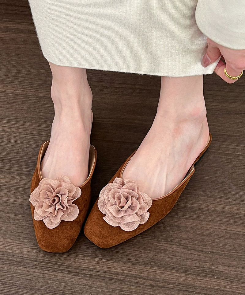 French Versatile Comfy Apricot Slide Sandals