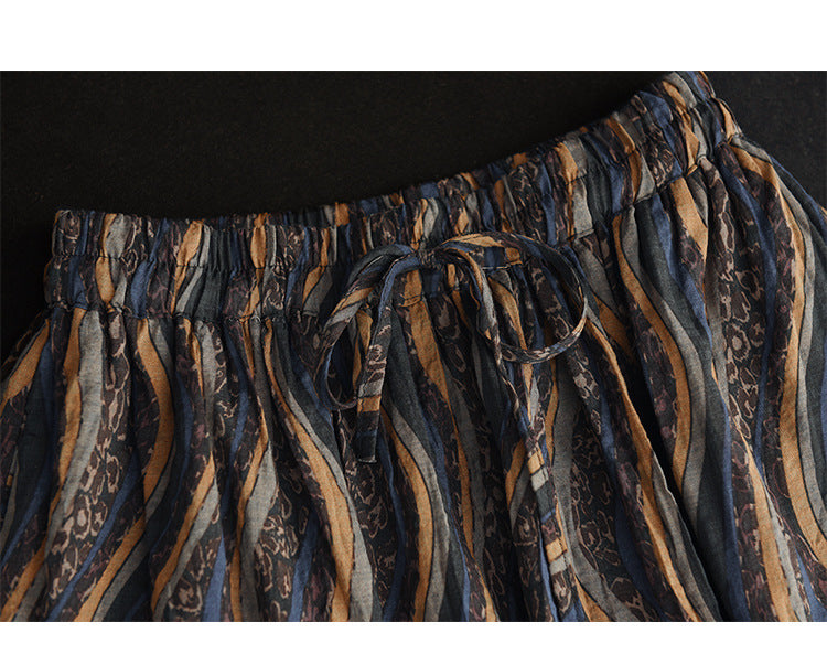 -print Elasticated Waist Skirt
