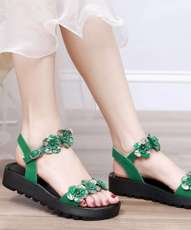 Yellow Sandals Platform Faux Leather Splicing