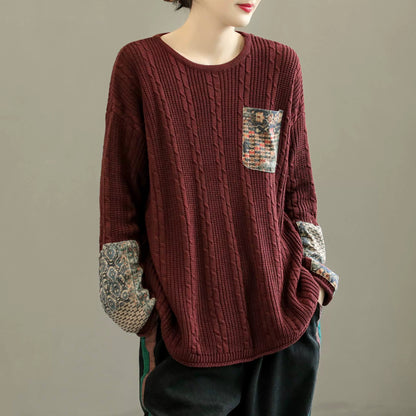 Retro Cotton Knitted Autumn Pullover Sweater