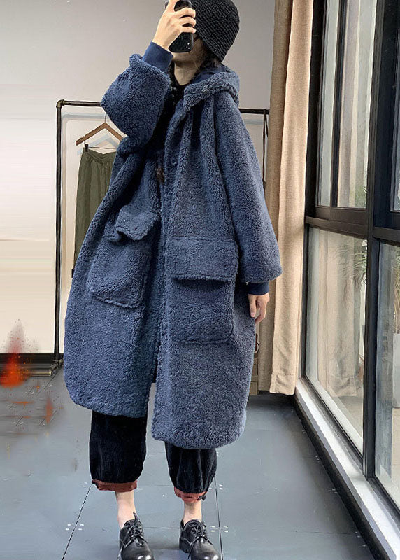 Coffee Hooded Oversized Teddy Faux Fur Long Coats Winter
