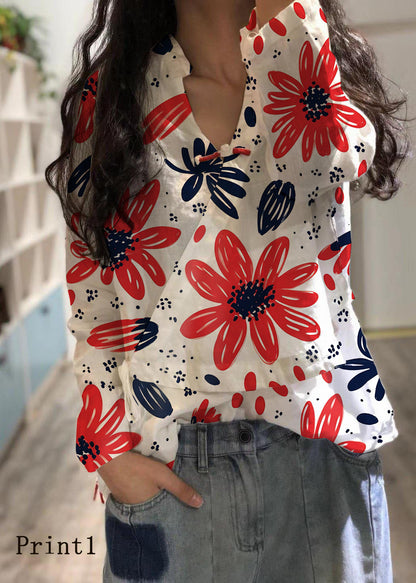 White Linen Blouse V Neck Fall Top