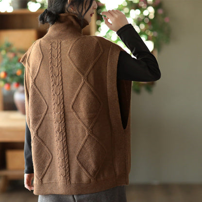 Twist Knit Turtleneck Vest