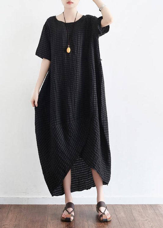 O Neck Linen Clothes Tutorials Black Dress Summer