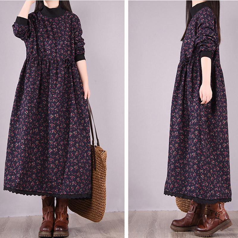 Winter Korean Style High-neck Plush Dress