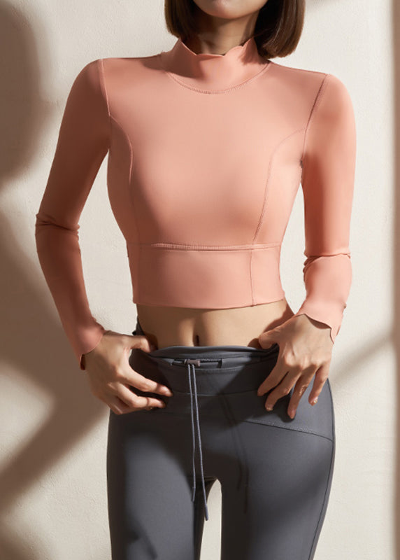 Pink Patchwork Loose Fitting Workout Tops