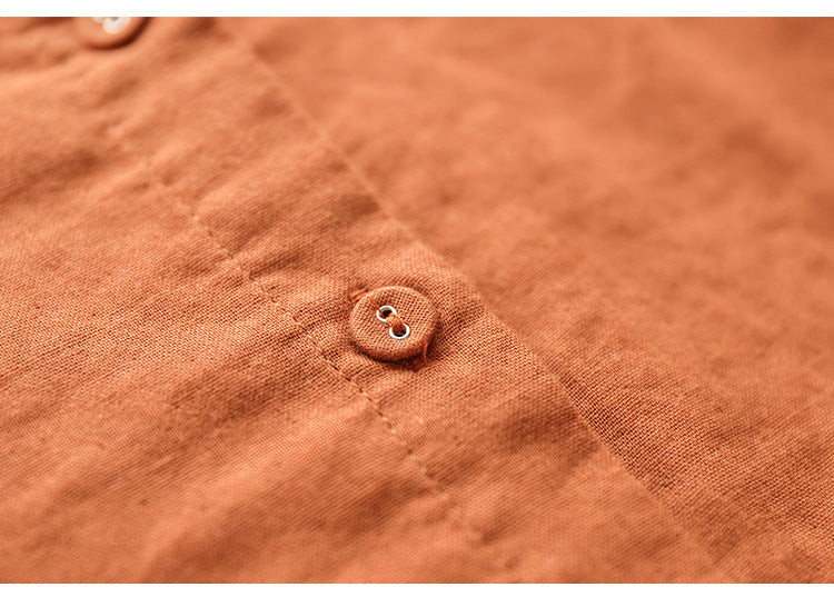 Art Double Layer Cotton Long Sleeve Embroidery Shirt