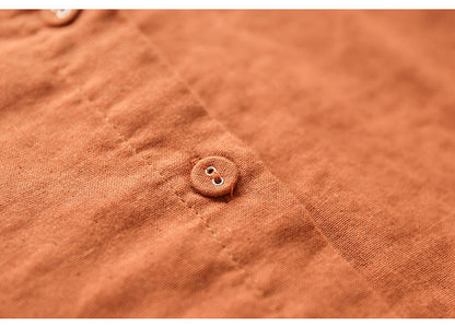 Art Double Layer Cotton Long Sleeve Embroidery Shirt