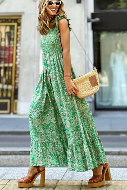 Enjoy Every Moment Smocked Waist Maxi Dress
