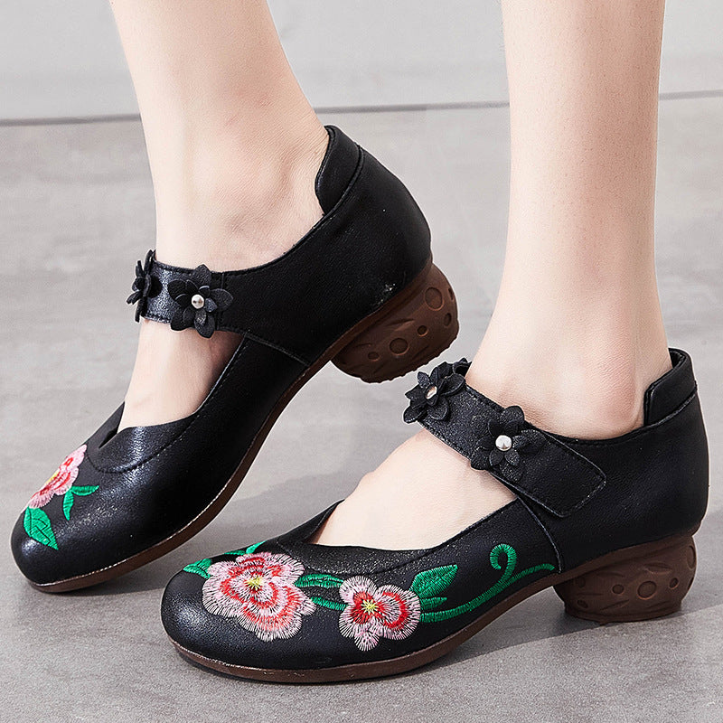 Embroidery Leather Shoes