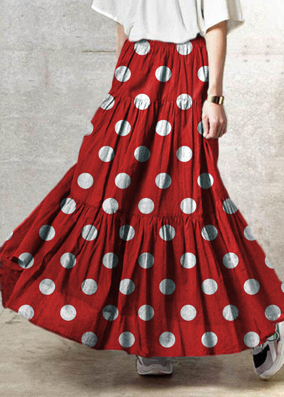 Handmade Retro Patchwork Ruffled Skirt