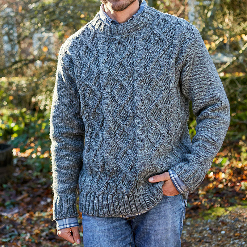 Mens Vintage Solid Color Fair Isle Knitting Pattern Pullover Sweater elevenforest
