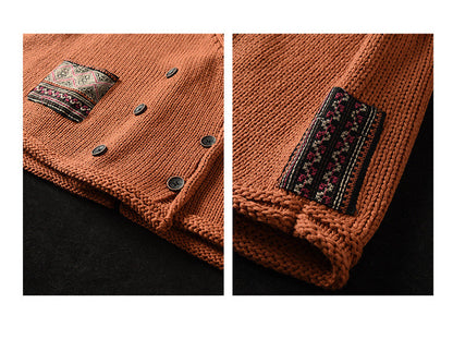 Knit Loose Double-breasted Patch Vest