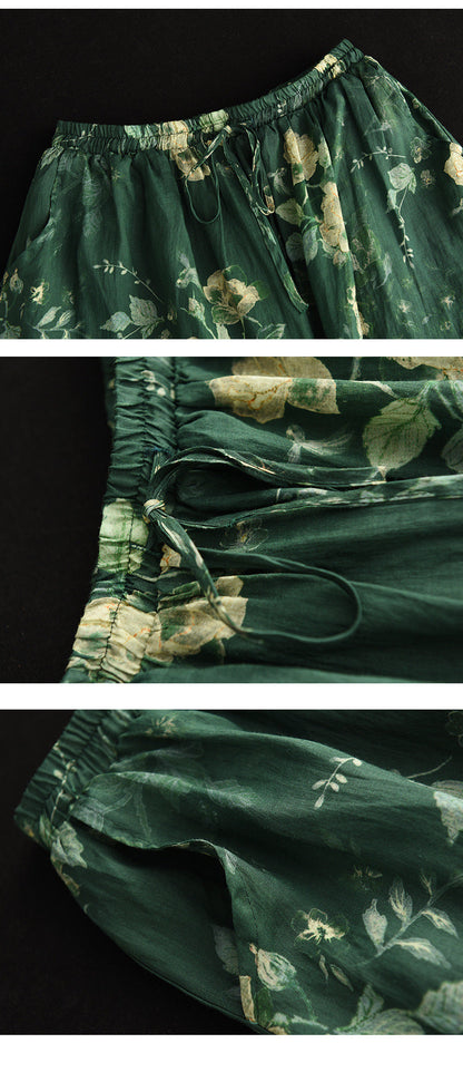 Heavy Industry Printed Literary Fine Ramie Skirt