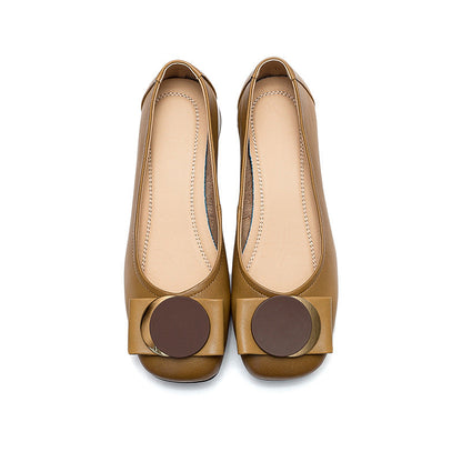 Spring Summer Retro Leather Wedge Shoes