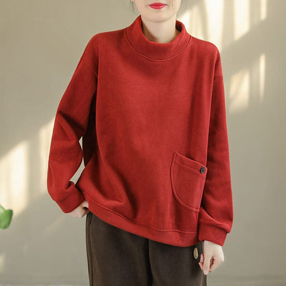 Autumn Winter Loose Cotton Furred Sweater
