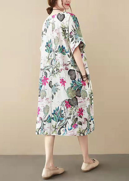 Cotton Dresses Clothing Shirt Dress Big Pockets Short Sleeve Cotton Clothing Dress