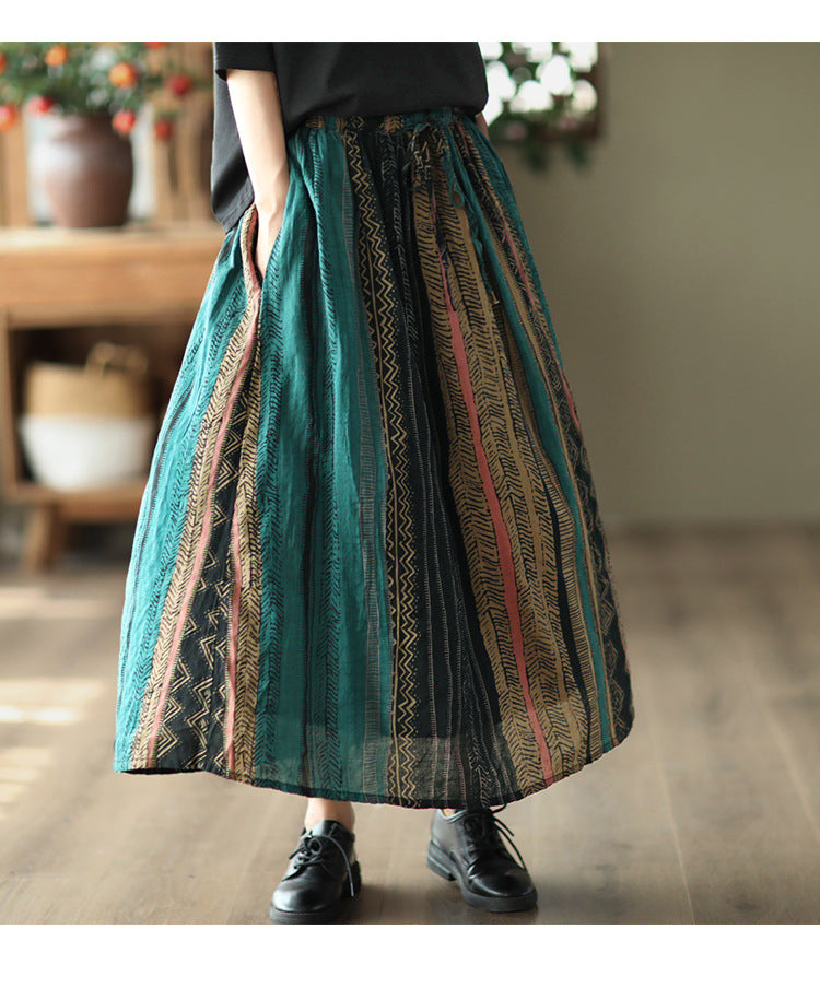 -print Elasticated Waist Skirt