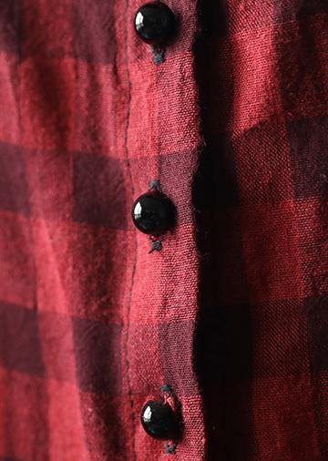 Lapel Cinched Summer Dress Work Black Plaid Maxi Dresses